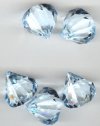 5 25x30mm Aqua Faceted Acrylic Drop